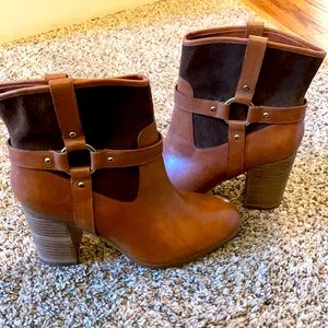 Ralph Lauren brown high heeled booties